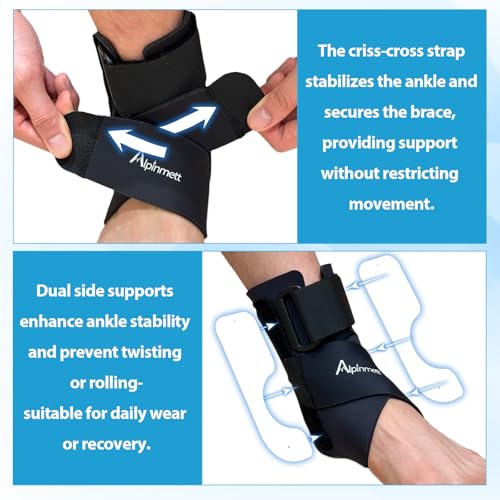 Ankle Support Brace for Men & Women with Stabilizers 2-Pack