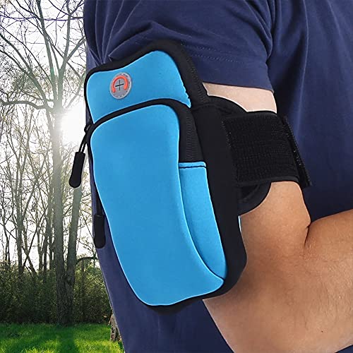 Phone Armband for Running, Outdoor Sport Running Jogging Exercise Gym Arm Wrist Pouch Armband Phone Cases Bag (Blue) - color: Blue