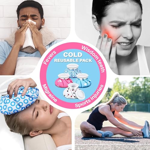 Honoson 4 Pack Reusable Ice Bag Hot Cold Bag Leakproof, Stylish Style - style: Stylish