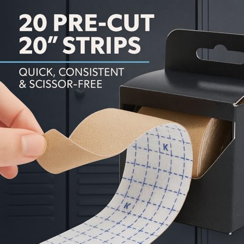 Kinesiology Tape Precut Strips with Dispenser