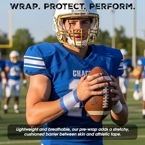Cannon Sports Pre Wrap Foam Underwrap - 2 Pack, 2.75" x 30 Yards Per Roll (60 Total Yards) - Athletic Underwrap for Sports Tape, Training & Exercise (Black) - color: Black