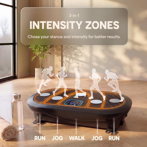 Lifepro Rumblex 4D Vibration Plate Exercise Machine with 7 Training Modes - color: Black, size: Plus Mini