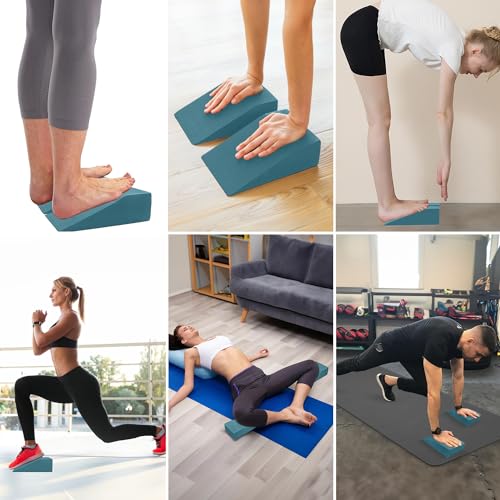 2 Pack Squat Wedge Blocks, Foot and Wrist Yoga Wedges - color: Dark Blue