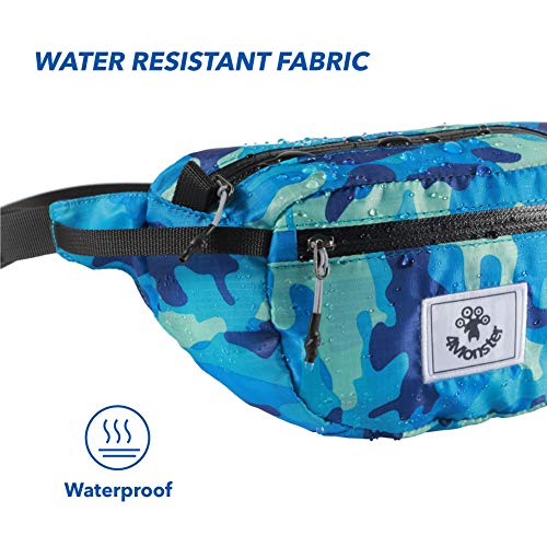 4Monster Hiking Waist Packs Portable,Water Resistant Fanny Bag with Adjustable Strap,Lightweight Crossbody Chest Bag Slim Bag - color: Navy Blue