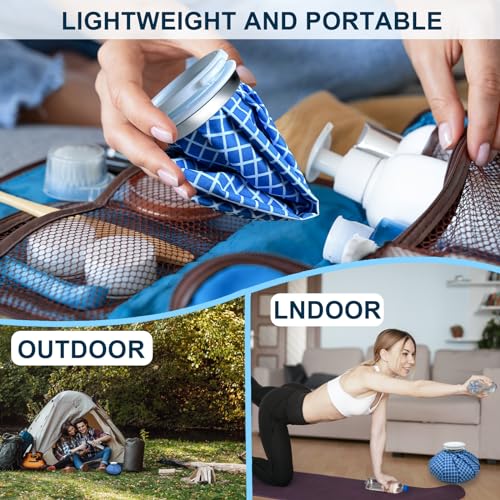 Ice Bags for Injuries, Classic No-Leak Elastic Breathable Ice Pack, Cold and Heat Treatment Ice Bag, Can Relieve Headaches, Migraines, Sports Injuries Swelling Pain, 3 Sizes (6"/9"/11") (4 Sets) - size: 6"/9"/11"