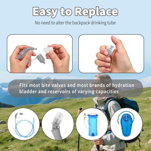 Hydration Bladder Bite Valve Replacement Mouthpiece Fit for Any Water Backpack and Most Brands, with Manual Switch Valve - color: 2 Pack 4501 degree grey-A