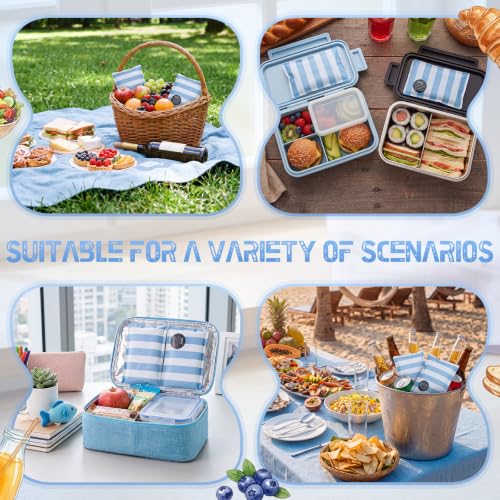 VIHOSE 2 Pcs Ice Packs for Lunch Box Bag - color: Blue, style: Stripe