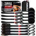 15 FT Ratchet Straps 4-PK 2000 lbs Heavy Duty Cargo Tie Down Straps - size: 2000lbs-Black
