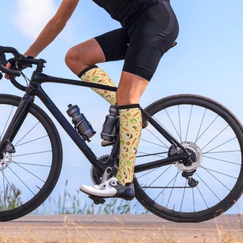Avocado Compression Socks Women Men Knee High Stock for Running Work Support Nurses Travel - color: Guinea Pig