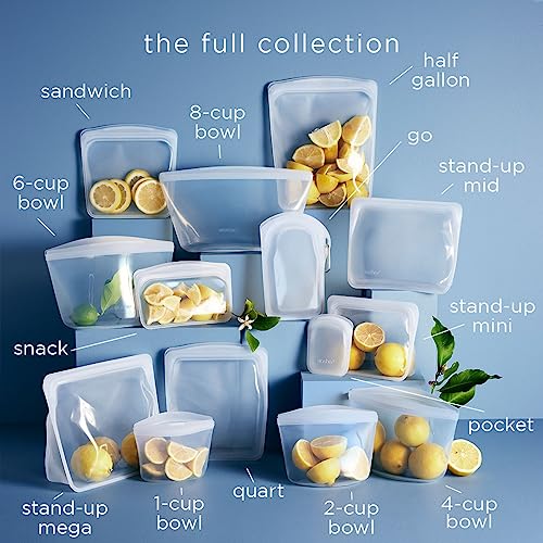 Stasher Premium Reusable Silicone Bag, Stand-Up Mega, Clear, 104 oz - size: Mega