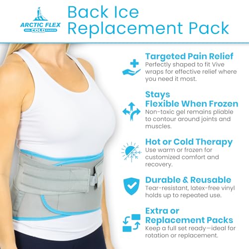 Arctic Flex Gel Replacement Packs - Ice Packs Reusable for Back Ice Brace - size: Back