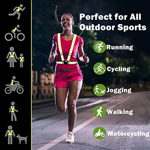 Reflective Vest, High Visibility Safety Vest Straps Reflective Gear for Night Running Walking Cycling for Men Women Kids - color: Blue