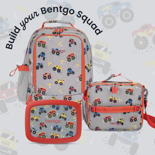 Bentgo Kids 2-in-1 Backpack & Insulated Lunch Bag with Padded Straps - color: Trucks, size: Kids Large