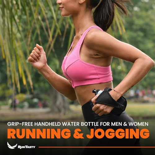 2-in-1 Running Fun: Handheld 12 Oz Water Bottle & Running Belt Add-On. No-Grip Design Straps on Hand & Slides on Belt. Waterproof Pocket for Money, Keys. Maximize Time, Freedom & Health - color: Stylish Black