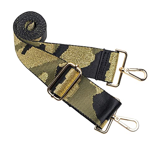 WanderFull Original HydroBag Crossbody Water Bottle Holder with Phone Pocket, Fits Water Bottles up to 32 oz - color: Army Green Shiny - Patterned Strap