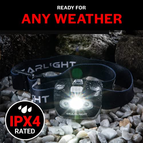 LED Headlamp 2-pack Battery Powered (AAA) (Batteries Not Included) | Head Lamp for Running Hunting Camping Fishing Hiking with Red Light and Adjustable Headband - Bright Forehead Headlamp 7 Modes - size: 2 Pack, Battery Powered (Batteries Not Included)