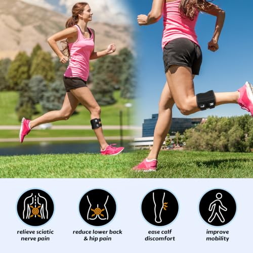 Sciatica Pain Relief Devices, Adjustable Calf Support Sciatic Nerve Brace with 2 Pressure Pad Targeted Compression for Sciatic Nerve Relief, Unisex Sciatic Nerve Brace for Men Women