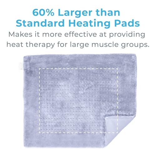 Pure Enrichment® PureRelief® Ultra-Wide Heating Pad, 20" x 24", 6 Settings - color: Periwinkle