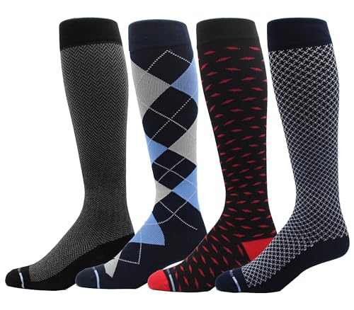 Dr. Motion 4 Pairs Compression Socks for Men, Knee High - color: Mcomp-sl20