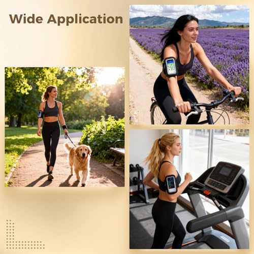 Running Armband for Phone, Adjustable Reflective Sports Wristband Forearm Band for up to 7 Inch Smartphone, Universal Secure Fitness Phone Holder with Earphone Wire Hole for Men Women