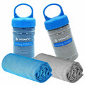 YQXCC 2 Pack Cooling Towels (47"x12"), Ice Cool Towel for Neck & Face - color: Light Blue/Light Gray
