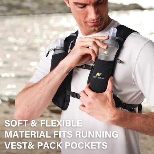 N NEVO RHINO Soft Flask 17oz/500ml, 2PCS TPU Running Water Bottle - color: 2*500ml-White