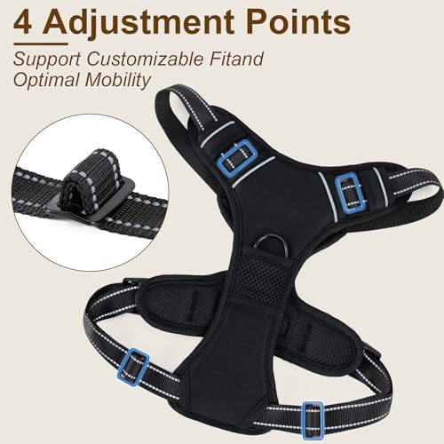 Dog Harness, No Pull Pet Vest for Large Dog, Easy On & Off, Blue, X-Large - color: Blue, size: X-Large