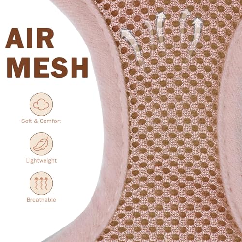 SCENEREAL Small Dog Harness and Leash Set, Plaid Beige, M - color: Beige, size: M: Chest Girth: 17"-21"