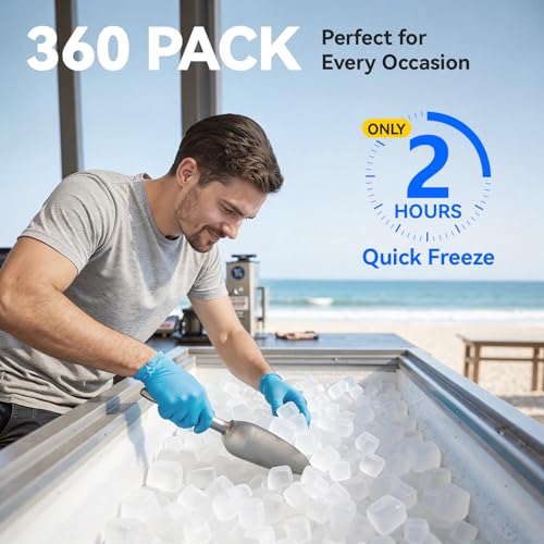 360Pcs Reusable Ice Cubes for Drinks, Refreezable Plastic Ice Cubes - color: White