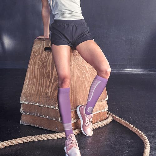 fenglaoda 3 Pairs Compression Socks for Women & Men Knee High Nurse Pregnant Cute Medical Running Travel Athletic - color: 00-3pairs-15, size: Small-Medium