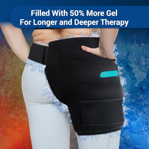 Comfytemp Hip Ice Pack Wrap for Sciatica Pain Relief, Black (L/XL/2XL) - color: Midnight Black, size: Large/X-Large/2X-Large