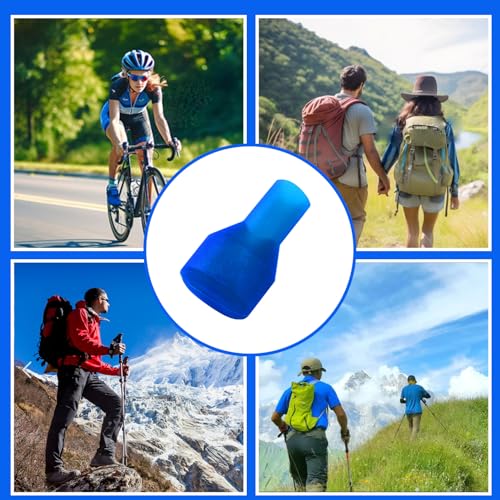 Bite Valve Replacement Mouthpiece Fit for Hydration Pack Bladder Water Backpack and Most Brands(4-Pack), with Shutoff Valve and Tube O-Ring - color: 8 Blue