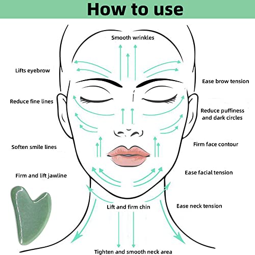 Gua Sha Facials Tools for Jaw Massage Tools Board Natural Jade Stone for SPA Acupuncture Therapy Trigger Point Treatment - style: P