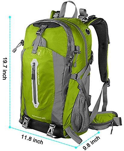 WATERFLY Lightweight Packable Hiking Backpack, 30L Day Pack - color: Green & Yellow