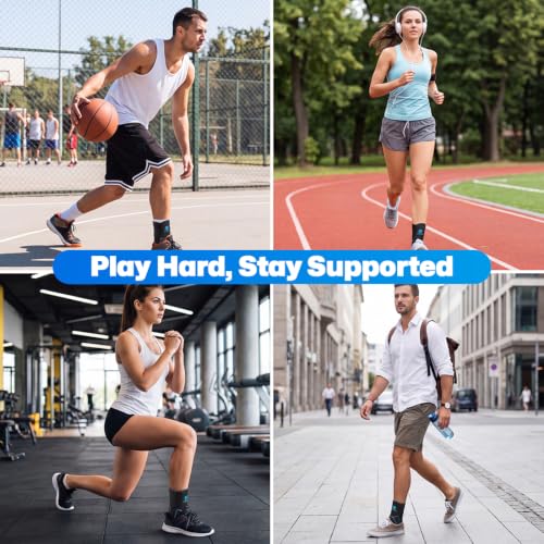 Healrecux Lace Up Ankle Brace for Women Men, Ankle Support for Sprained Ankle, Plantar Fasciitis Brace Ankles Stabilizer Wrap for Basketball, Volleyball, Sports, Injury Recovery, L - size: Large