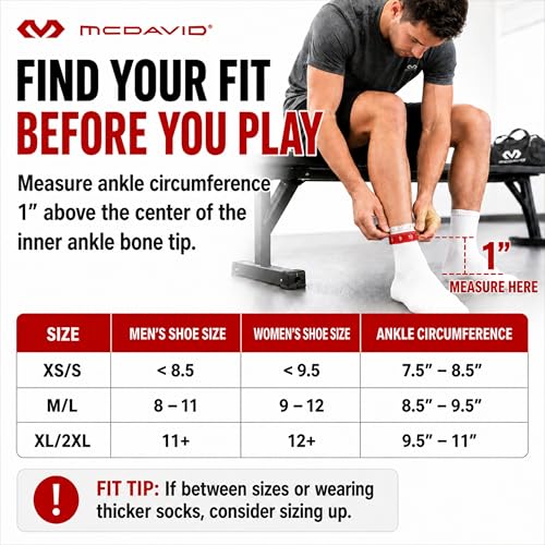 McDavid Ankle Brace, Low Profile Lace-Free Phantom Ankle Braces for Men Basketball and more. Lightweight Design, Advanced Strapping & Flex-Support - size: X-Small/Small