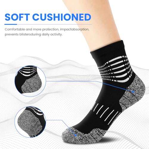 IRAMY Ankle Compression Socks for Men Plantar Fasciitis Relief 3/5 Pairs - color: N‑black+white+grey(3 Pairs), size: X-Large