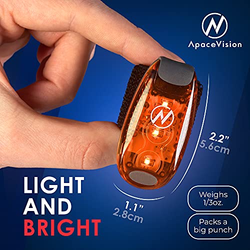 LED Safety Light (2 Pack) with Bonus Items – Clip On Strobe/Running Lights for Runners, Dogs, Bikes, Walking and More - color: Orange