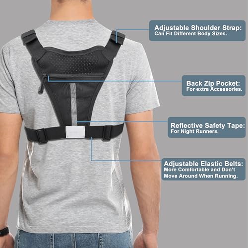Chest Bag For Men, Outdoor Sports Running Chest Pack, Black