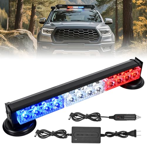 Nilight 12LED Wireless Red White Blue Strobe Light 14" Magnetic Mount 12V - color: Red White Blue