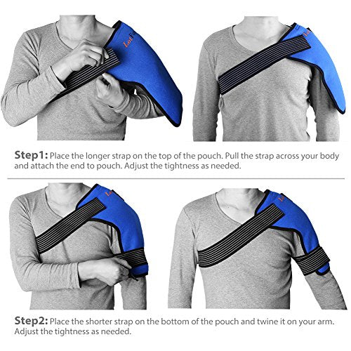 LotFancy Shoulder Ice Pack Wrap, Rotator Cuff Cold Hot Therapy, Reusable