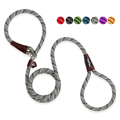 PetiFine Slip Lead Dog Leash Reflective, 6FT x 1/2" Heavy Duty Slip Leash - color: Grey, size: 1/2" x 6 FT