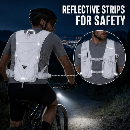Running Hydration Vest Backpack with 1.5L Bladder for Men Women - color: white, size: without hydration
