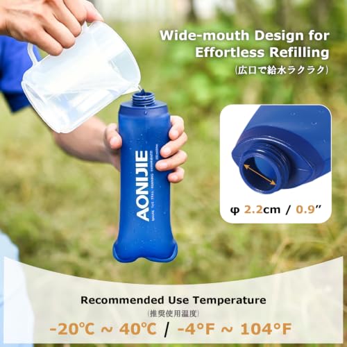 YAPJEB Soft Flask Collapsible Water Bottles, TPU Soft Water Bottle Folding Flask for Hydration Pack, BPA Free Folding Water Bottle Ideal for Cycling - color: 250ml/8.45oz with Straw