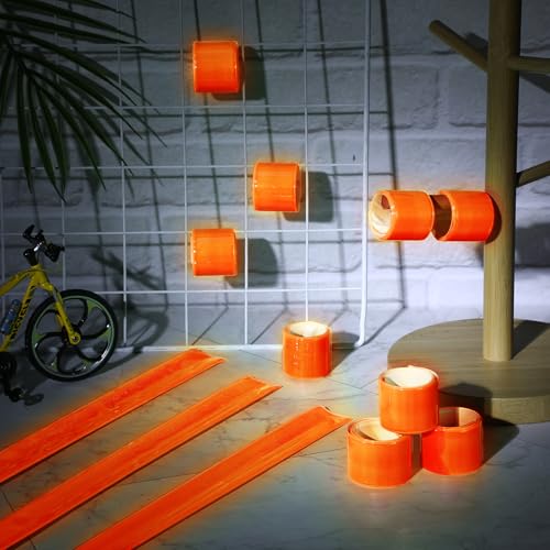 Halloscume Pcs Reflective Arm Snap Band 15.75 in Slap Bracelet - color: Orange