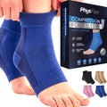 Ankle Brace Socks - Ankle Compression Sleeve - Foot Brace for Women & Men - color: Blue, size: Small