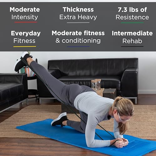 THERABAND Resistance Bands Set, Elastic Bands for Exercise & Physical Therapy, Strength Training for Upper & Lower Body Fitness - size: 3 Pack, style: Non-Latex Intermediate