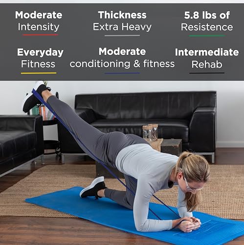 THERABAND Resistance Bands Set, Elastic Bands for Exercise & Physical Therapy, Strength Training for Upper & Lower Body Fitness - size: 3 Pack, style: Non-Latex Intermediate