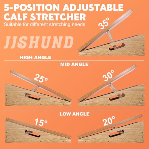 Professional Slant Board for Calf Stretching, Adjustable Wooden Calf Stretcher Incline Board, Calf Stretch Board for Squats Leg Knees Heel Ankle Stretching