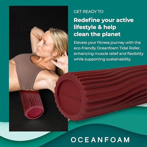 Oceanfoam Tidal Roller - Muscle Massage Foam Roller for Exercise (Maroon) - color: Maroon